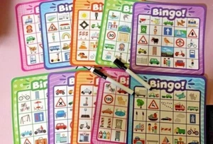 Auto Bingo inkl.2 Markern 10 Karten-20 Spiele für Kinder Auto Bingo Set - Bild 1 von 1
