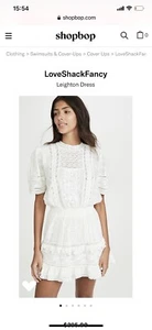 Love Shack Fancy Leighton Dress M Off White Fit & Flare Women's Short Dress - Picture 1 of 1