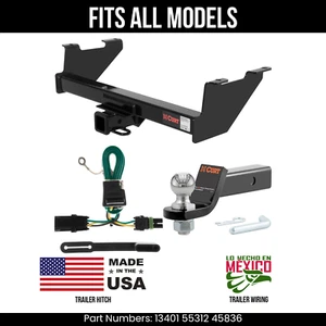 For 85-91 Chevy Blazer Trailer Hitch 4 Pin Wiring 2" Ball Fits All Curt 5K 2" - Picture 1 of 21