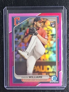 2024 Bowman Chrome Gavin Williams Fuchsia Refractor /299 #77 RC CLE Guardian - Picture 1 of 3
