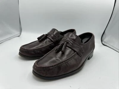 Mocasines Stafford Hombre Borla Talla 7.5 D Cuero Marrón Foto 1 de 4