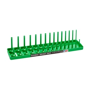 Hansen 3/8" Socket Organizer Tray Holder Metric MM Standard Deep USA Green - Picture 1 of 4