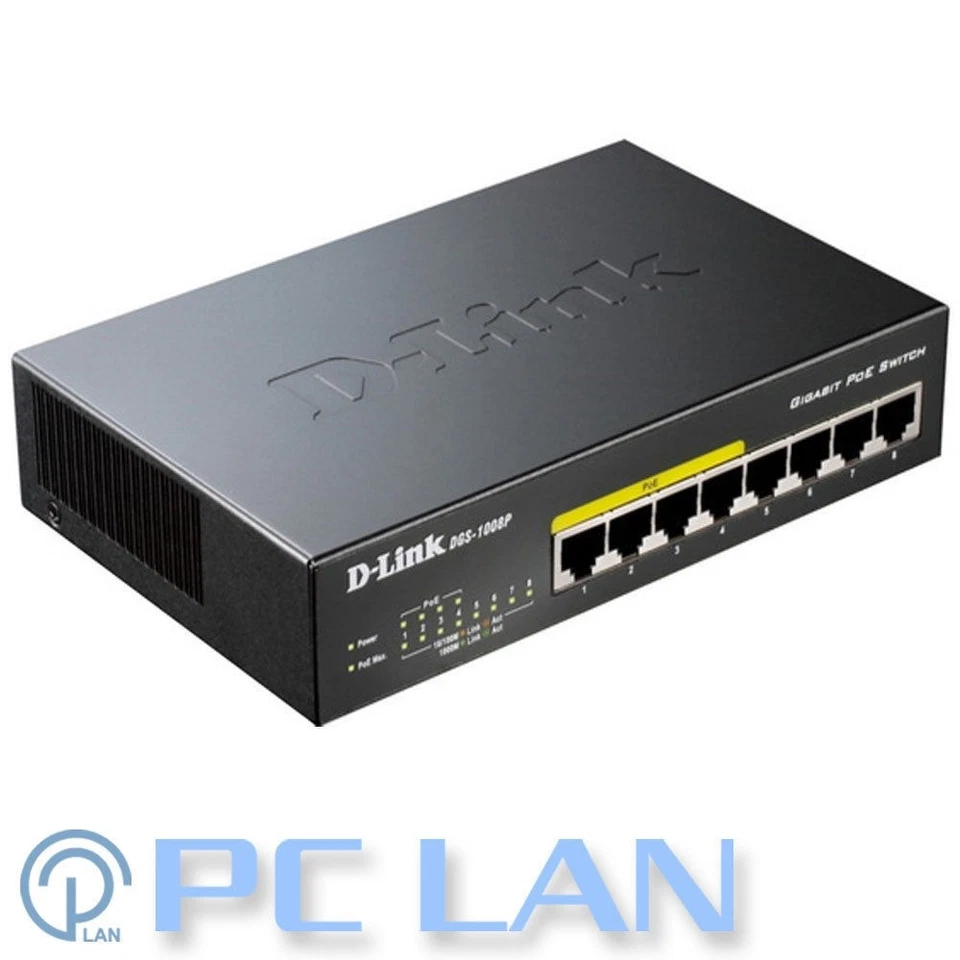 D-Link DGS-1008P 8-Port Gigabit Switch w/ 4 PoE Ports DGS-1008P - image 1 of 1