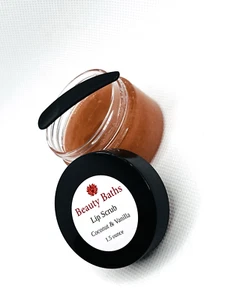 Coconut Vanilla Lip Scrub handmade exfoliating lip scrub natural gift for her - Picture 1 of 11