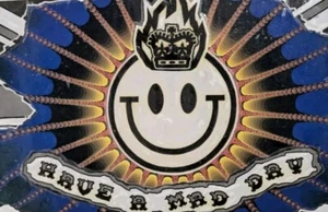 Corrosive 8 Have A Mad Day Smiley Face Paper Collage On Cardboard Signed 2020 - Picture 1 of 7