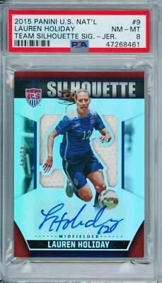 2015 Lauren Holiday Panini Silhouettes USWNT Autographed Jersey Card 40/49 PSA 8 - Image 1 of 3