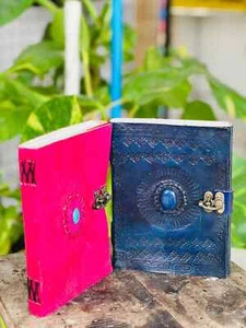 Goat Handmade Inspire Leather Journal one size With Stone journal - Picture 1 of 6