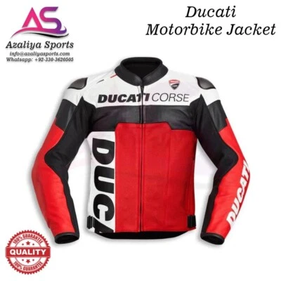 Ducati Motorcycle Motorbike Bikers Racing Cowhide Leather  jacket, - Image 1 of 4