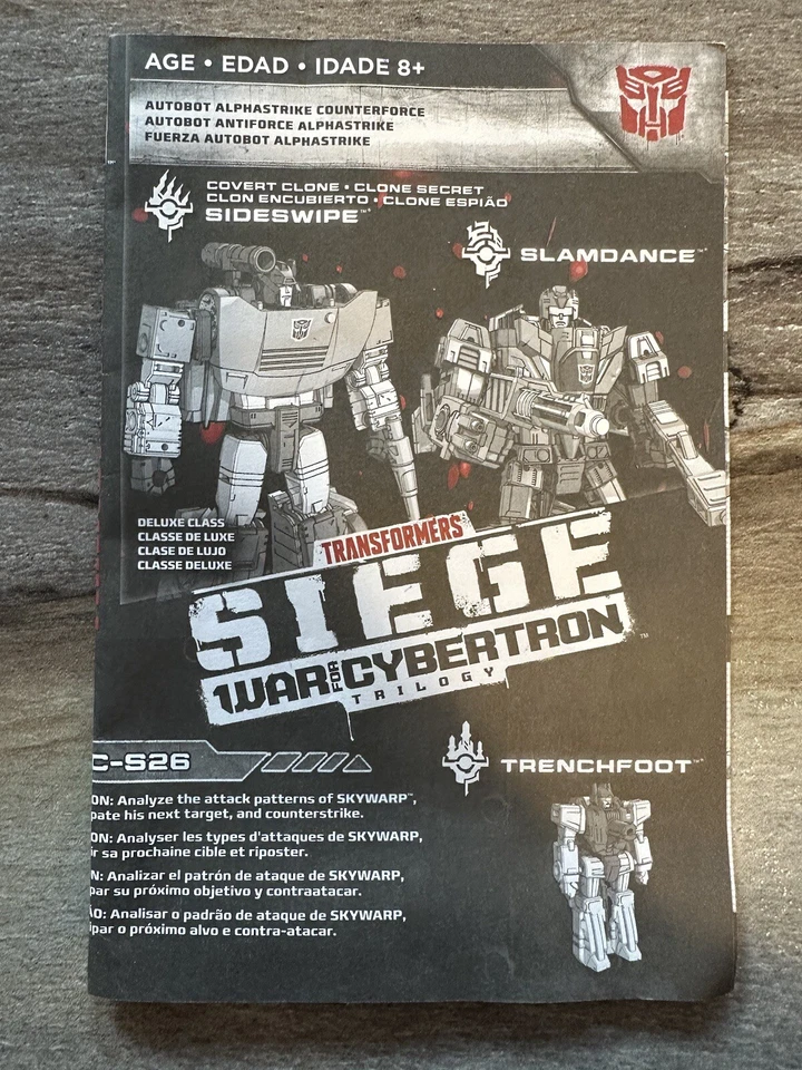 INSTRUCTION ONLY - War For Cybertron Siege Alphastrike Counterforce WFC-S26 - Image 1 of 1