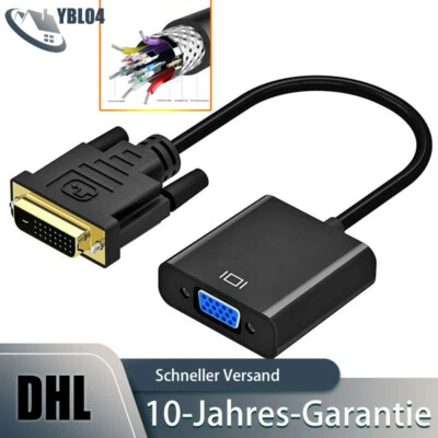 Aktiv DVI-D 24+1 auf VGA Adapter für Computer Desktop Laptop Monitor Projektor - Bild 1 von 4