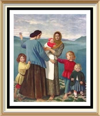 Antigua litografía 1929 AUGUSTUS JOHN impresión artística irlandesa GRUPO DECORATIVO Foto 1 de 2