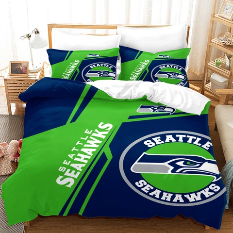 Seattle Seahawks Bedding Set Duvet Cover Quilt Cover with 2 Pillowcases Gift Cover