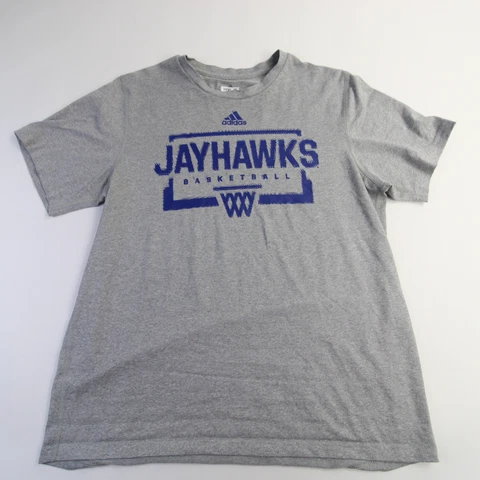 Kansas Jayhawks adidas Aeroready Short Sleeve Shirt Men's Gray Used Cover