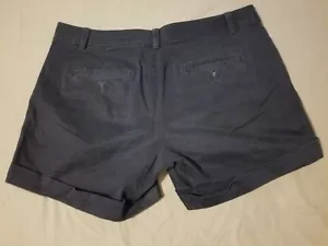 Womens Banana Republic Khaki Shorts 6 Navy Blue Cotton Chino  - Picture 1 of 7