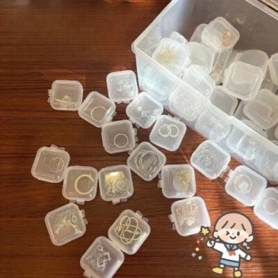 10x Jewelry Storage Box Mini Portable Earrings Necklace Pill Tablets Case Square - Image 1 of 4