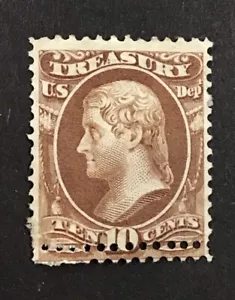 US 1873 F-VF MNG Miss Per Error Sc#O77, (W44) - Picture 1 of 2