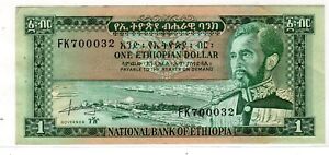 Ethiopie ETHIOPIA Billet 1 DOLLAR 1966 P25a EMPEREUR Haile Selassie BON ETAT