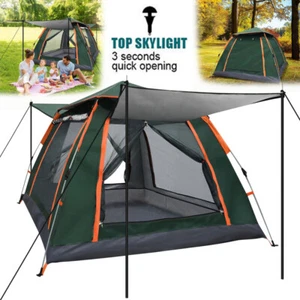 3-4 Mann Automatisch Doppelschicht Pop Up Zelt Campingzelt Outdoor Wasserdicht - Bild 1 von 15