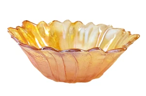 Indiana Carnival Glass Candy Dish Lily Pons Sunflower Marigold Bowl 7" - Picture 1 of 5