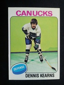 1975-76 Topps Hockey Card # 188 Dennis Kearns - Vancouver Canucks