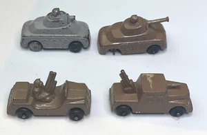 Vintage Metal Tank Armored Vehicle Barclay Manoil Dime Store Toy Lot Of 4 - Picture 1 of 12