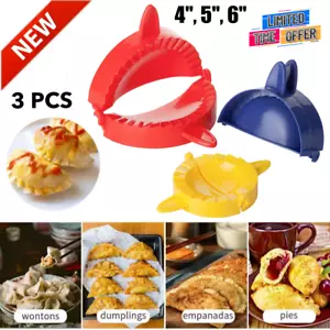 3PCS Dumpling Press Pastry Dough Cutter Empanada Pie Maker Pierogi Calzone Mould - Picture 1 of 11
