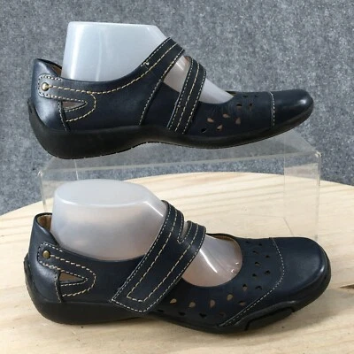 Array 鞋 青少年 4 M Mary Jane 蓝色皮革圆头钩环 舒适 — 第 1/4 张图片