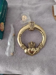 Vintage Celtic Brassware Traditional Irish Door Knocker Claddagh Made In Ireland - Picture 1 of 6