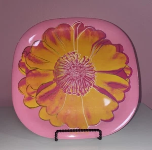 Andy Warhol Melamin Teller 3er Set 11" Rosa/Grün Blau Tacoma Blumen Abendessen - Bild 1 von 7