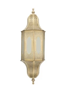 Nuova lampada da parete in ottone fatto a mano marocchina ottone antico H65 x L24 cm omaggio veloce PP - Foto 1 di 5