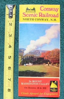 Horario de ferrocarril escénico Conway 1980 New Hampshire Railway Mount Washington RR Foto 1 de 4