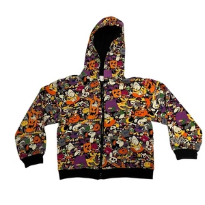 Felpa con cappuccio zip intera Disney Parks 2022 giovani Halloween Topolino e amici taglia M  - Foto 1 di 10