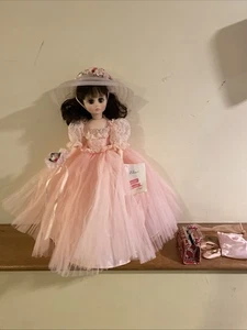 Vintage Madame Alexander 17” Girl Doll Elise Wedding Gown Pink w Tag, Hat Purse - Picture 1 of 19