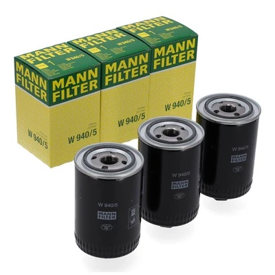 3x MANN W940/5 Ölfilter Baumaschinen Traktor Schlepper Mähdrescher FENDT CASE - Bild 1 von 2