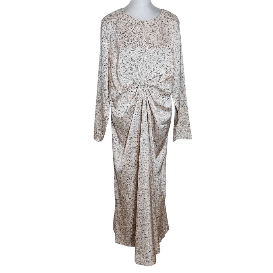 H&M Mama Maternity Blush Satin Midi Dress Size Large Wedding Guest Dress - Image 1 of 4