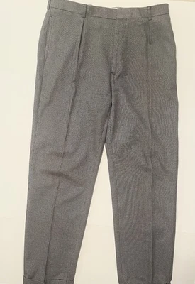 Pantalones de pata de gallo de algodón/lana Polo Ralph Lauren de colección para hombre - 38x33 - puños plisados Foto 1 de 4