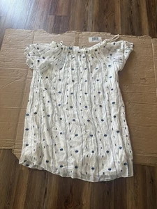 J Gee Damen weiß blau bestickt Boho Bauern Tunika Kleid 3X Übergröße - Bild 1 von 6