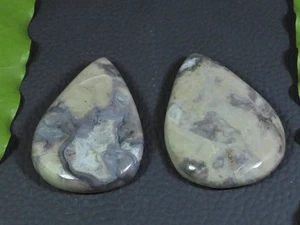 133Cts. Natural Coffee Bean Jasper Pear Cabochon Loose Gemstone 2 Pcs Lot Z984 - Bild 1 von 9