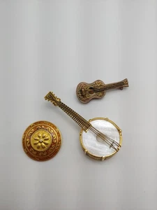 Spagna Damascena Freirich Chitarra Banjo Spille Vintage Lotto Gioielli - Foto 1 di 5