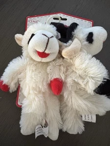 X2 MULTIPET Halloween "BLACK WITCHES HAT, WHITE LAMB CHOP 6” STANDING NWT - Picture 1 of 2