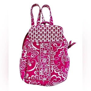 Vera Bradley Quilted Twirly Birds Pink SMALL Backpack Bohemian Adjustable Straps - Picture 1 of 14