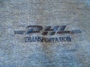 DHL Transportation Sweater Mens XL Gray Pullover 1/4 Zip Logo dhl jet airplane - Picture 1 of 12