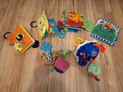 Vtg Soft Fabric Cloth Books Baby Toys Lot 6pc Bundle Crinkle Sensory Carseat - Image 1 of 4