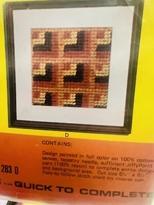 Kit de punta de aguja punta Jiffy de colección mediados de siglo moderno naranja marrón cuadrados sombreados - Imagen 1 de 8
