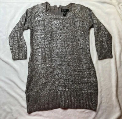 Vestido Suéter INC International Concepts Mujer Mediano Plateado Metálico Largo Foto 1 de 4