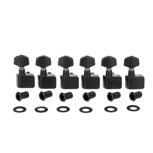 Musiclily Pro Black 6 Inline 2-Pin Sealed Guitar Machine Tuning Pegs For Fender - Picture 1 of 6