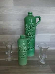 Vintage Small & Large Hulstkamp Zuid Holland Gouda Likörflaschen + 2 glasses - Bild 1 von 1