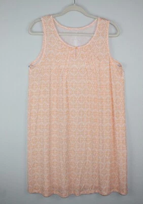 Camisón corto sin mangas naranja/blanco Croft & Barrow para mujer talla M elástico Foto 1 de 4