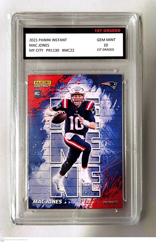 2021 Mac Jones Panini Instant MY CITY PR1130 #MC22 RC 1st Graded 10 - Image 1 of 2