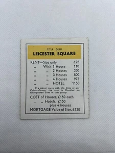 Monopoly Spare Replacement Card - Leicester Square - Picture 1 of 2
